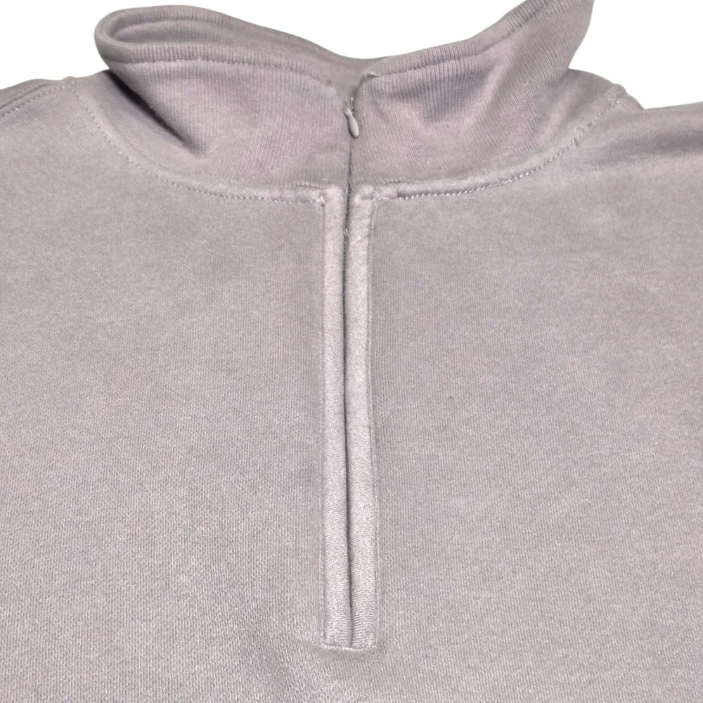 Abercrombie Sunday Half Zip Neutral Sweatshirt Taupe Gray Oversized A&F Max XL - Picture 5 of 13